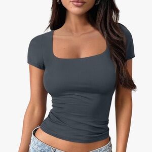 Fashion Queen | Women's Grey Soft Stretchy Top | XS